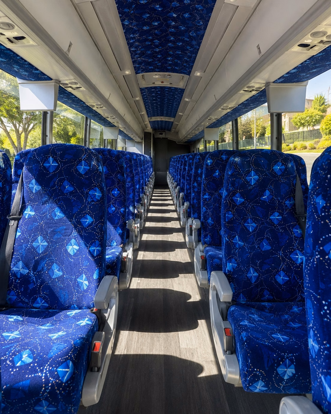 56 passenger charter bus inside